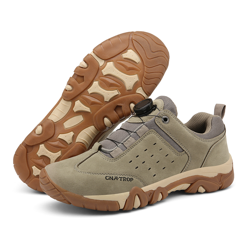 Outdoor Sport With Sticks - Rotating Lace Buckle Hiking Shoes Men