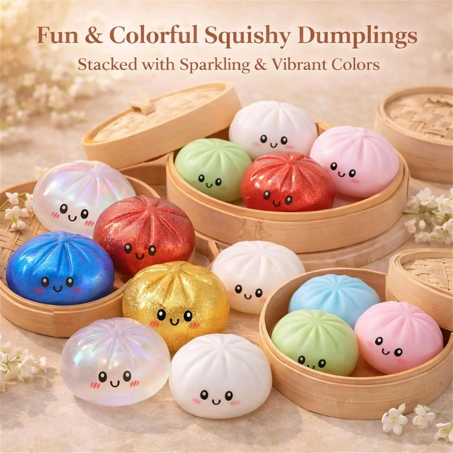Outdoor Sports Accessories - Mini Glitter Dumpling Squishy with Box
