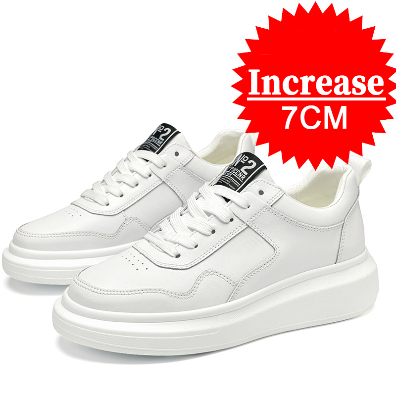 Outdoor Sport With Sticks - Luxury Leather Elevator Shoes Men's Sneakers